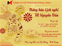 THÔNG BÁO LỊCH NGHỈ TẾT NHÂM DẦN 2022 - MATERIAL VINA